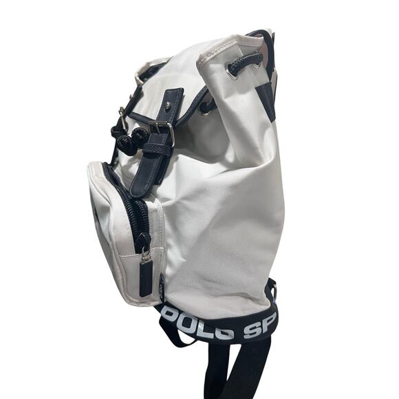 Polo Sport Ralph Lauren Backpack White Nylon Rucksack Flag Logo Vintage Style main image 6